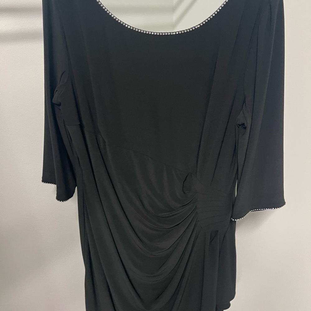 Alex Evenings Black Embellished Blouse